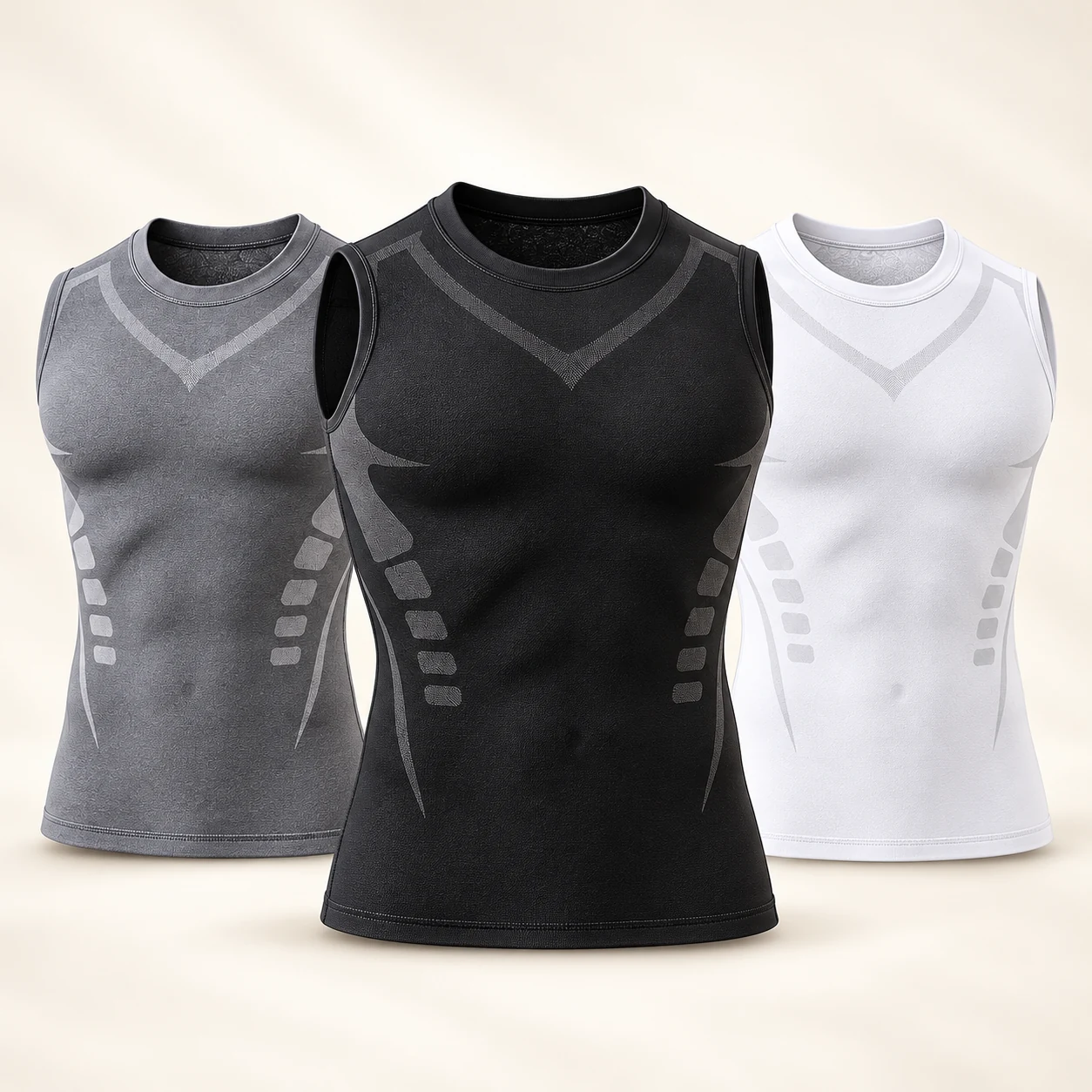 T-shirts gris, blanc et noir